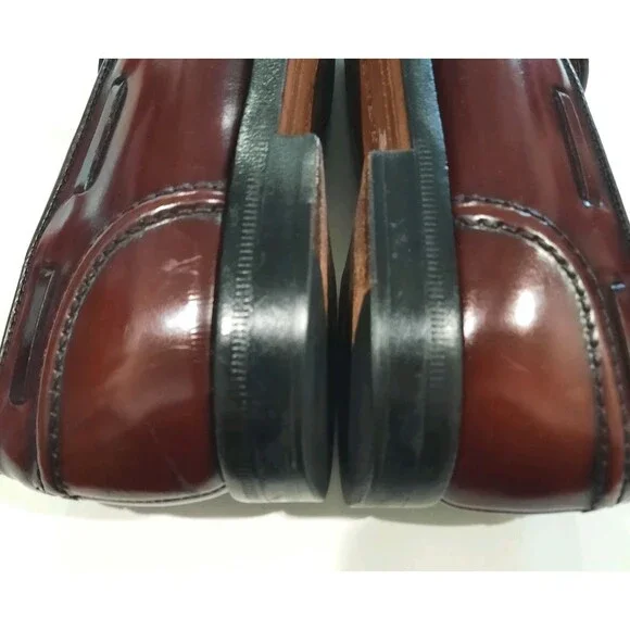 Cole Haan Hand Made In Maine Horween Leather Tassel Kiltie Loafers Ox blood 8.5 - Picture 13 of 16